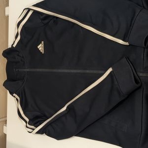 Adidas full zip black warm up jacket size medium 10-12